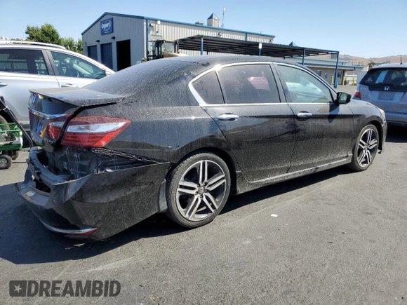 2016 Honda Accord Sport with VIN 1HGCR2F56GA247532, listed as a Copart auction lot 63806405 with 81,256 mi miles and Salvage title. Bid and sale history available at DreamBid. Image 3.