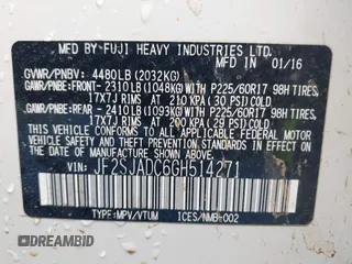 2016 Subaru Forester Premium with VIN JF2SJADC6GH514271, listed as a IAAI auction lot 42007756 with 146,301 mi miles and . Bid and sale history available at carsss.com. Image 9.