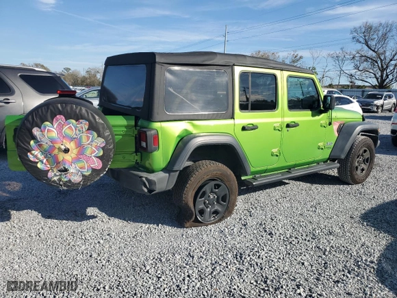 2018 Jeep Wrangler Unlimited Sport S with VIN 1C4HJXDN2JW293087, listed as a Copart auction lot 42556245 with 52,615 mi miles and Salvage Title. Bid and sale history available at carsss.com. Image 3.