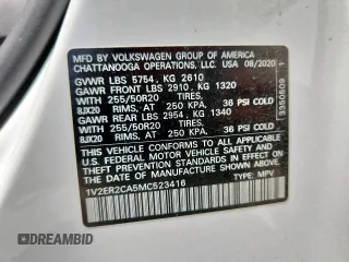 2021 Volkswagen Atlas SEL with VIN 1V2ER2CA5MC523416, listed as a Copart auction lot 59365685 with 80,297 mi miles and Salvage title. Bid and sale history available at DreamBid. Image 14.