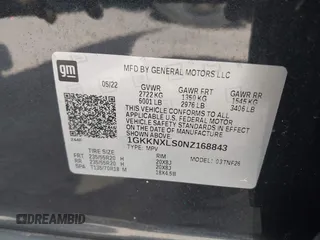 2022 GMC Acadia Denali with VIN 1GKKNXLS0NZ168843, listed as a IAAI auction lot 42322489 with 30,293 mi miles and . Bid and sale history available at DreamBid. Image 9.