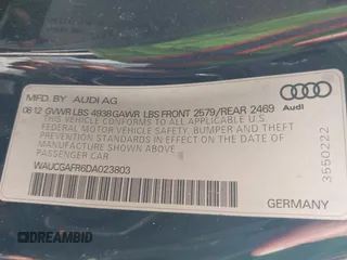 2013 Audi S5 Premium Plus z VIN WAUCGAFR6DA023803, wystawiony jako IAAI lot #42036505 z przebiegiem 140 079 mil mil oraz . Historia ofert i sprzedaży dostępna na DreamBid. Obrazek 9.
