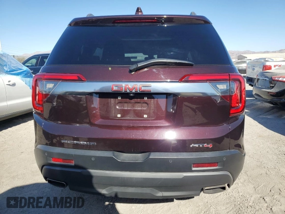 2021 GMC Acadia AT4 with VIN 1GKKNLLS2MZ168768, listed as a Copart auction lot 43810845 with 49,096 mi miles and Salvage Title. Bid and sale history available at DreamBid. Image 6.