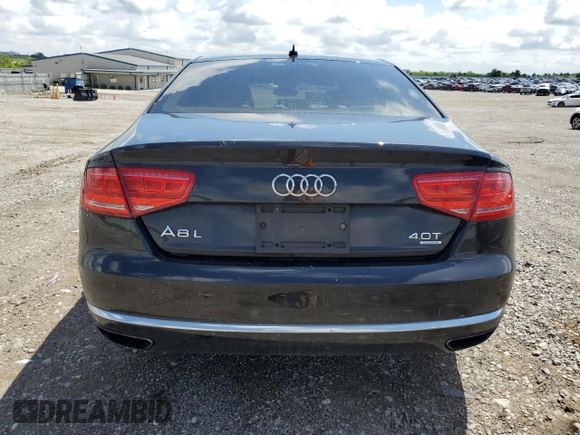2014 Audi A8 4.0T with VIN WAUR2AFD0EN004347, listed as a Copart auction lot 56222025 with 108,517 mi miles and Salvage title. Bid and sale history available at DreamBid. Image 6.