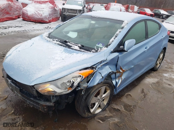 2013 Hyundai Elantra GLS PZEV with VIN KMHDH4AE8DU496607, listed as a IAAI auction lot 41432760 with 165,115 mi miles. Bid and sale history available at carsss.com. Image 2.