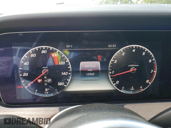 2020 Mercedes-Benz E-Class E 450 with VIN W1K1K6HB9LF137064, listed as a Copart auction lot 73374534 with 12,560 mi miles and Salvage Title. Bid and sale history available at carsss.com. Image 9.