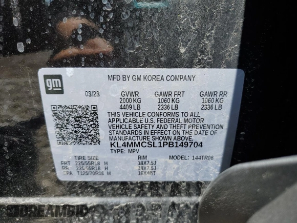 2023 Buick Encore GX Preferred z VIN KL4MMCSL1PB149704, wystawiony jako Copart lot #55058575 z przebiegiem 22 869 mil mil oraz Czysty tytuł • Clean title. Historia ofert i sprzedaży dostępna na DreamBid. Obrazek 13.