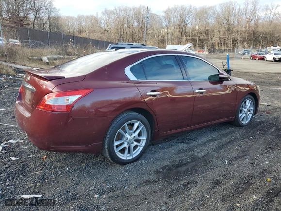 2009 Nissan Maxima 3.5 SV with VIN 1N4AA51E19C860676, listed as a Copart auction lot 86978504 with 182,125 mi miles and Salvage Title. Bid and sale history available at carsss.com. Image 3.