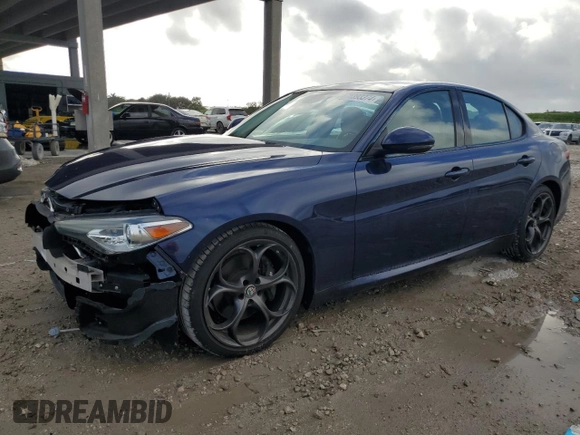 2018 Alfa Romeo Giulia Ti Sport with VIN ZARFAECN9J7596624, listed as a Copart auction lot 78393374 with 34,456 mi miles and Salvage Title. Bid and sale history available at carsss.com. Image 1.
