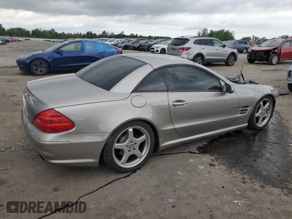 2003 Mercedes-Benz SL 500 с VIN WDBSK75F73F062035, выставлен на аукционе Copart как лот 56296375 с пробегом 46 156 миль миль и Списание • Salvage title. История ставок и продаж доступна на DreamBid. Изображение 3.