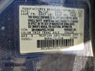 2012 Nissan Sentra S with VIN 3N1AB6AP2CL747333, listed as a Copart auction lot 61249565 with Not provided miles and Non repairable. Bid and sale history available at DreamBid. Image 12.
