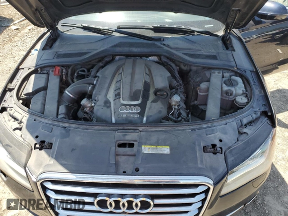 2014 Audi A8 4.0T with VIN WAUR2AFD6EN002571, listed as a Copart auction lot 52285445 with 164,521 mi miles and Clean Title. Bid and sale history available at DreamBid. Image 12.