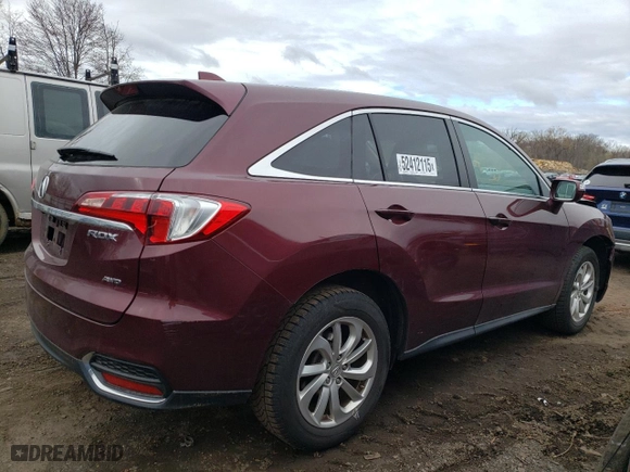 2017 Acura RDX with VIN 5J8TB4H39HL023236, listed as a Copart auction lot 52412115 with 118,015 mi miles and Salvage Title. Bid and sale history available at carsss.com. Image 3.