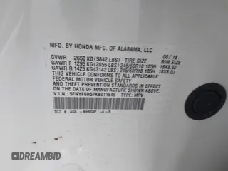 2019 Honda Pilot EX-L with VIN 5FNYF6H57KB011649, listed as a IAAI auction lot 41880951 with 99,504 mi miles. Bid and sale history available at carsss.com. Image 9.