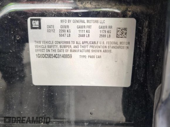 2012 Cadillac CTS с VIN 1G6DC5E54C0140859, выставлен на аукционе Copart как лот 58538705 с пробегом 129 841 миль миль и Списание • Salvage title. История ставок и продаж доступна на DreamBid. Изображение 13.