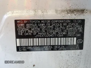 2021 Lexus IS 300 with VIN JTHCA1D25M5111064, listed as a Copart auction lot 57468785 with 18,281 mi miles and Salvage title. Bid and sale history available at DreamBid. Image 12.