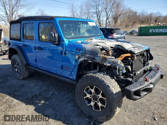 2022 Jeep Wrangler Unlimited Rubicon with VIN 1C4JJXFM7NW237044, listed as a Copart auction lot 51639825 with Not provided miles and Salvage title. Bid and sale history available at DreamBid. Image 4.