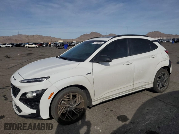 2023 Hyundai Kona N Line with VIN KM8K33A35PU990510, listed as a Copart auction lot 83109114 with 32,925 mi miles and Salvage Title. Bid and sale history available at carsss.com. Image 1.