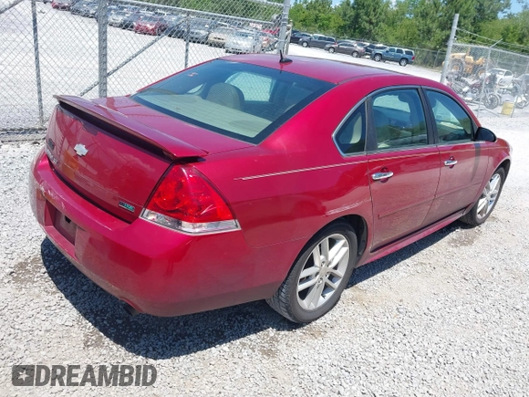 2013 Chevrolet Impala LTZ with VIN 2G1WC5E35D1175879, listed as a IAAI auction lot 42143602 with 156,385 mi miles and . Bid and sale history available at DreamBid. Image 4.