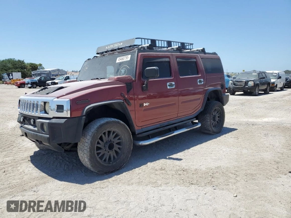 2005 Hummer H2 SUV with VIN 5GRGN23U25H109190, listed as a Copart auction lot 49460795 with 191,199 mi miles and Salvage Title. Bid and sale history available at carsss.com. Image 1.