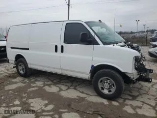 2021 Chevrolet Express Cargo Van with VIN 1GCWGAFP3M1265852, listed as a Copart auction lot 84198214 with 0 mi miles and Salvage Title. Bid and sale history available at carsss.com. Image 4.