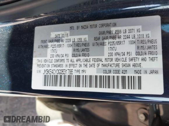 2016 Mazda CX-5 Touring with VIN JM3KE4CY0G0631786, listed as a IAAI auction lot 41761214 with 220,058 mi miles. Bid and sale history available at carsss.com. Image 9.