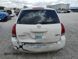 2005 Nissan Quest SE with VIN 5N1BV28U05N116429, listed as a Copart auction lot 88775255 with 166,092 mi miles and Salvage Title. Bid and sale history available at carsss.com. Image 6.
