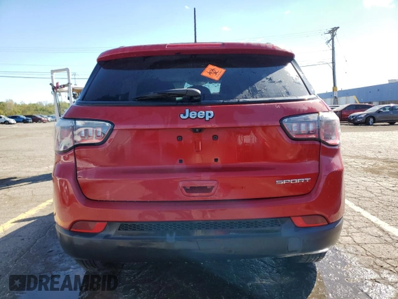 2017 Jeep Compass Sport with VIN 3C4NJCAB2HT658261, listed as a Copart auction lot 75200444 with Not Provided miles and Salvage Title. Bid and sale history available at carsss.com. Image 6.