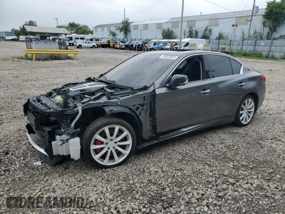 2017 Infiniti Q50 Red Sport 400 with VIN JN1FV7ARXHM870766, listed as a Copart auction lot 59943005 with 90,672 mi miles and Non repairable. Bid and sale history available at DreamBid. Image 1.
