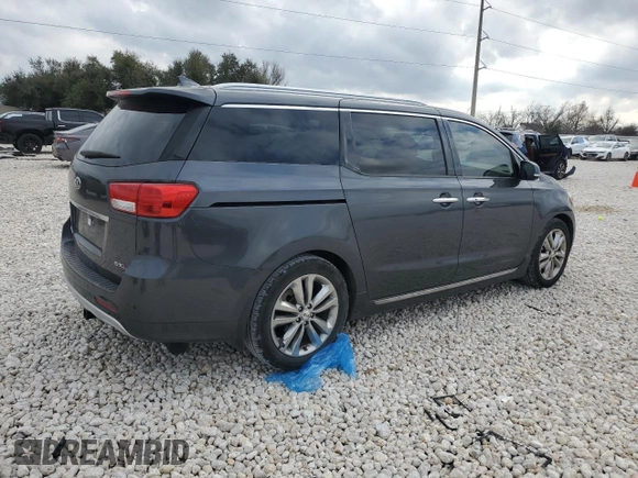 2017 Kia Sedona SX-L with VIN KNDME5C15H6343903, listed as a Copart auction lot 43872805 with 62,505 mi miles and Salvage Title. Bid and sale history available at carsss.com. Image 3.