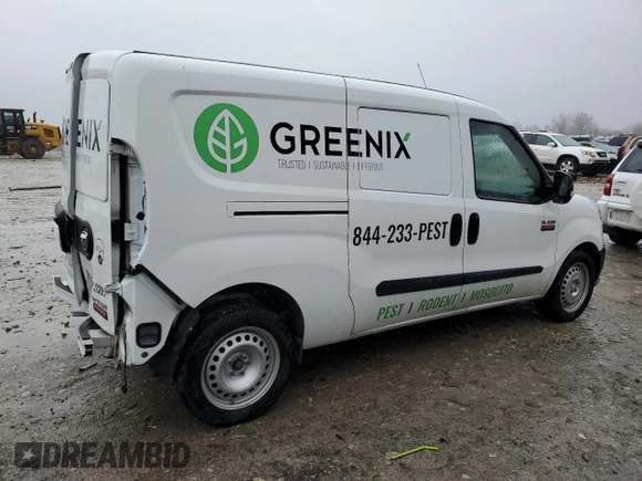 2021 Ram ProMaster City Cargo Tradesman with VIN ZFBHRFAB7M6U54988, listed as a Copart auction lot 84499684 with 42,766 mi miles and Salvage Title. Bid and sale history available at carsss.com. Image 3.