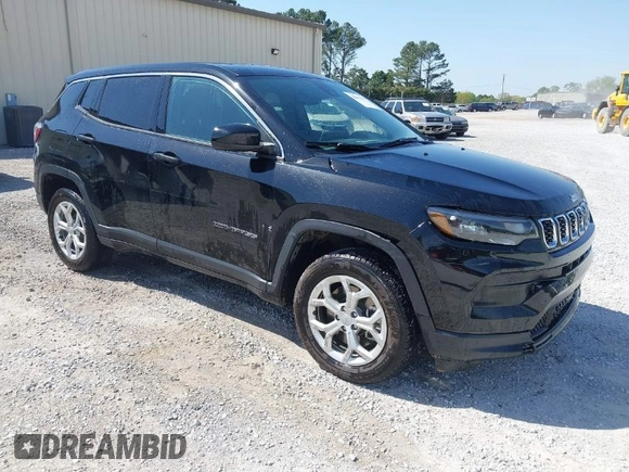 2024 Jeep Compass Sport with VIN 3C4NJDAN5RT146771, listed as a IAAI auction lot 42043137 with 15,640 mi miles. Bid and sale history available at carsss.com. Image 1.