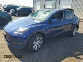 2024 Tesla Model Y Long Range with VIN 7SAYGDEE4RF032154, listed as a Copart auction lot 61973635 with 10,022 mi miles and Salvage title. Bid and sale history available at DreamBid. Image 1.