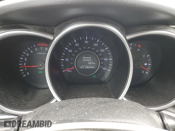 2015 Kia Optima LX with VIN 5XXGM4A76FG432993, listed as a Copart auction lot 45934855 with 206,204 mi miles and Salvage title. Bid and sale history available at DreamBid. Image 9.