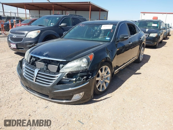 2013 Hyundai Equus Signature with VIN KMHGH4JH0DU059580, listed as a IAAI auction lot 41993494 with 89,403 mi miles and . Bid and sale history available at DreamBid. Image 2.