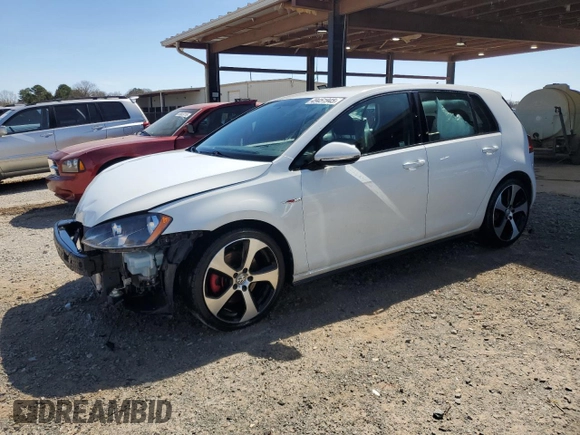 2017 Volkswagen Golf GTI S with VIN 3VW4T7AU4HM017537, listed as a Copart auction lot 49451945 with 124,356 mi miles and Salvage Title. Bid and sale history available at carsss.com. Image 1.