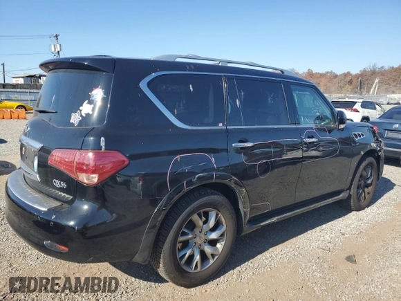 2012 Infiniti QX56 7-passenger with VIN JN8AZ2NE0C9020280, listed as a Copart auction lot 76910394 with 149,414 mi miles and Salvage Title. Bid and sale history available at carsss.com. Image 3.