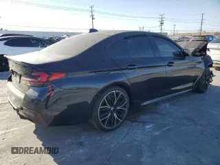2021 BMW 5 Series M550i xDrive z VIN WBA13BK06MCF92173, wystawiony jako Copart lot #87707035 z przebiegiem Nie podano mil oraz Szkoda całkowita • Salvage title. Historia ofert i sprzedaży dostępna na DreamBid. Obrazek 3.