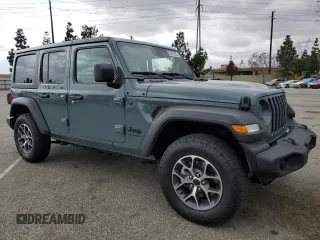 2024 Jeep Wrangler Sport S with VIN 1C4PJXDN4RW124924, listed as a Copart auction lot 50516555 with 7,747 mi miles and Salvage Title. Bid and sale history available at DreamBid. Image 4.
