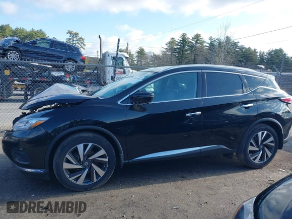 2018 Nissan Murano Platinum with VIN 5N1AZ2MH3JN186056, listed as a IAAI auction lot 41921938 with 67,843 mi miles and . Bid and sale history available at carsss.com. Image 14.