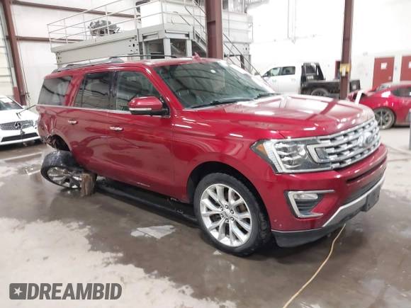 2018 Ford Expedition Max Limited z VIN 1FMJK2AT0JEA22583, wystawiony jako IAAI lot #41390275 z przebiegiem 125 470 mil mil oraz . Historia ofert i sprzedaży dostępna na DreamBid. Obrazek 1.