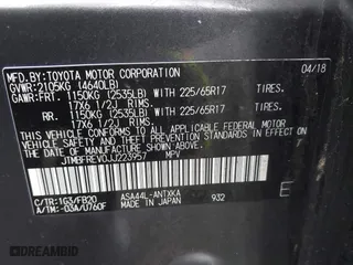 2018 Toyota RAV4 LE with VIN JTMBFREV0JJ223957, listed as a IAAI auction lot 41652810 with 144,629 mi miles. Bid and sale history available at carsss.com. Image 9.