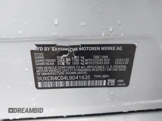 2020 BMW X5 sDrive40i with VIN 5UXCR4C04L9D41635, listed as a IAAI auction lot 42201174 with 64,989 mi miles and . Bid and sale history available at DreamBid. Image 9.