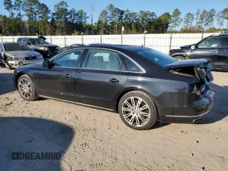 2015 Audi A8 L 3.0T with VIN WAU3GAFD1FN017875, listed as a Copart auction lot 88210815 with 124,720 mi miles and Salvage Title. Bid and sale history available at carsss.com. Image 2.