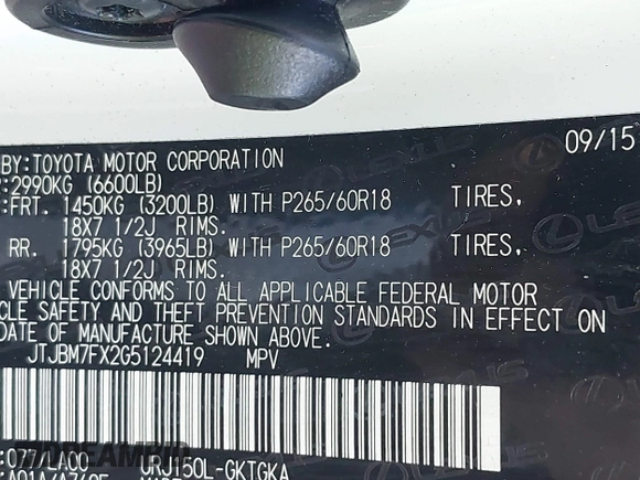 2016 Lexus GX 460 z VIN JTJBM7FX2G5124419, wystawiony jako IAAI lot #41510386 z przebiegiem 110 067 mil mil oraz . Historia ofert i sprzedaży dostępna na DreamBid. Obrazek 9.