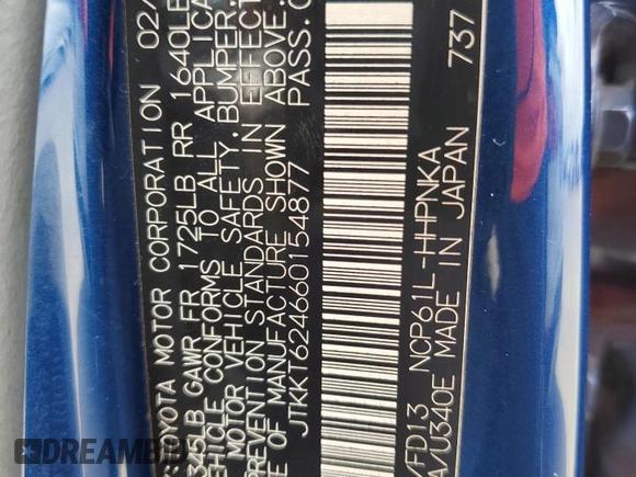 2006 Scion xA z VIN JTKKT624660154877, wystawiony jako Copart lot #74601714 z przebiegiem 169 040 mil mil oraz Szkoda całkowita • Salvage title. Historia ofert i sprzedaży dostępna na DreamBid. Obrazek 13.