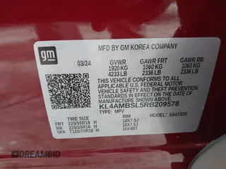2024 Buick Encore GX Preferred z VIN KL4AMBSL5RB209578, wystawiony jako IAAI lot #41958892 z przebiegiem 11 893 mil mil oraz . Historia ofert i sprzedaży dostępna na DreamBid. Obrazek 9.
