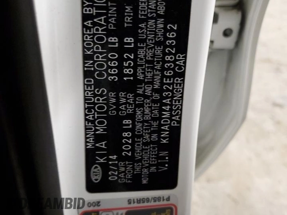 2014 Kia Rio LX with VIN KNADM4A32E6382362, listed as a Copart auction lot 46635005 with 126,907 mi miles and Salvage Title. Bid and sale history available at DreamBid. Image 12.