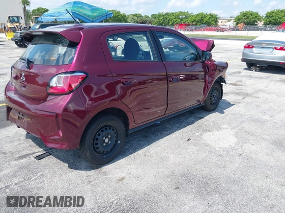 2024 Mitsubishi Mirage ES z VIN ML32AUHJ6RH027490, wystawiony jako IAAI lot #42329588 z przebiegiem 10 236 mil mil oraz . Historia ofert i sprzedaży dostępna na DreamBid. Obrazek 4.