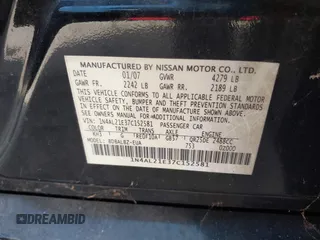 2007 Nissan Altima 2.5 S with VIN 1N4AL21E37C152581, listed as a IAAI auction lot 41894301 with 289,571 mi miles. Bid and sale history available at carsss.com. Image 9.